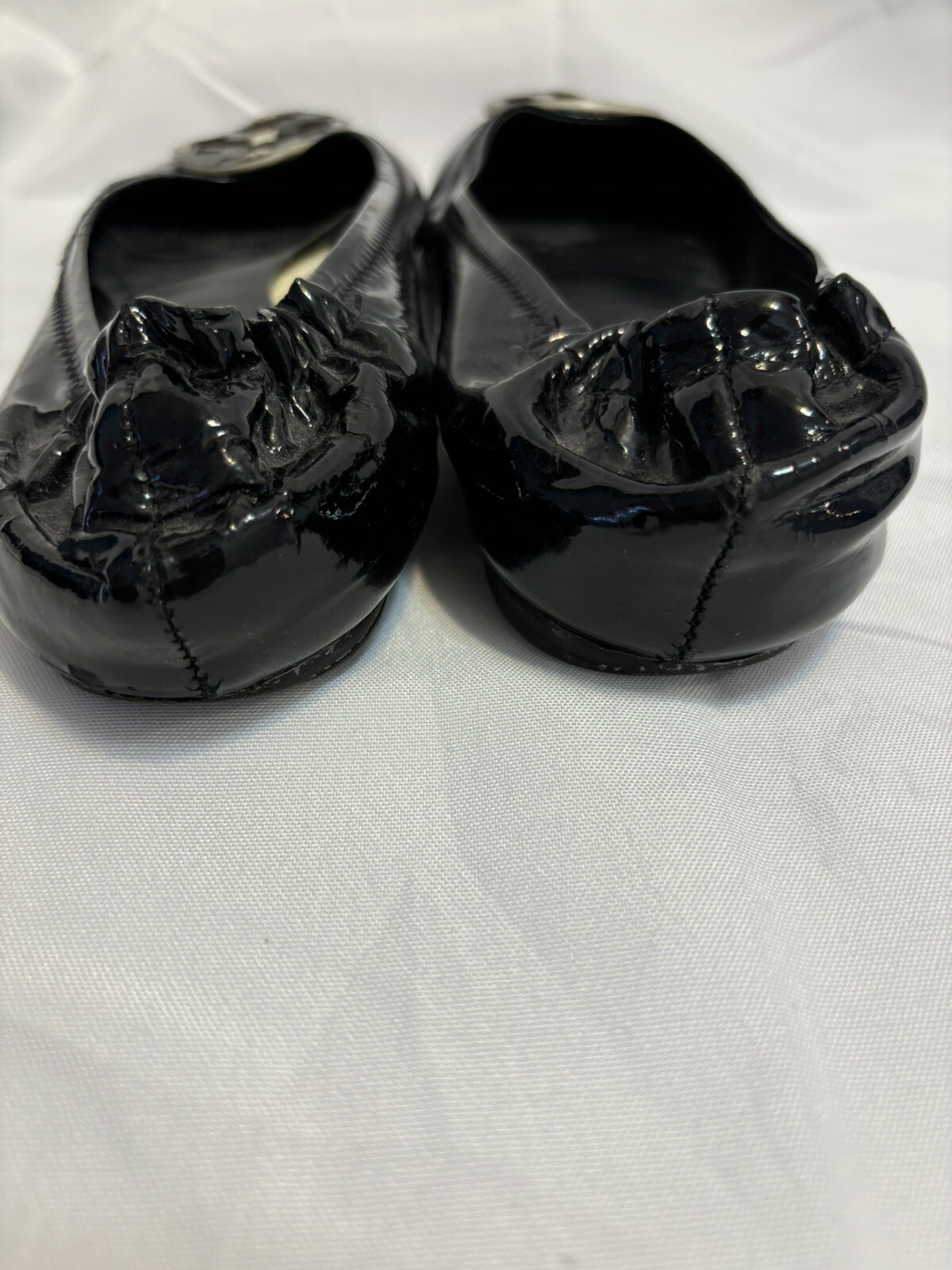 Tory Burch Black Leather Ballet Ivory Logo Flats Shoes Women’s Size 6 thumbnail 3