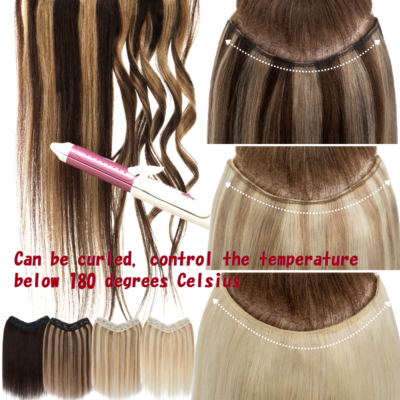 U Part One Piece Real Remy Clip In Human Hair Extension Blonde