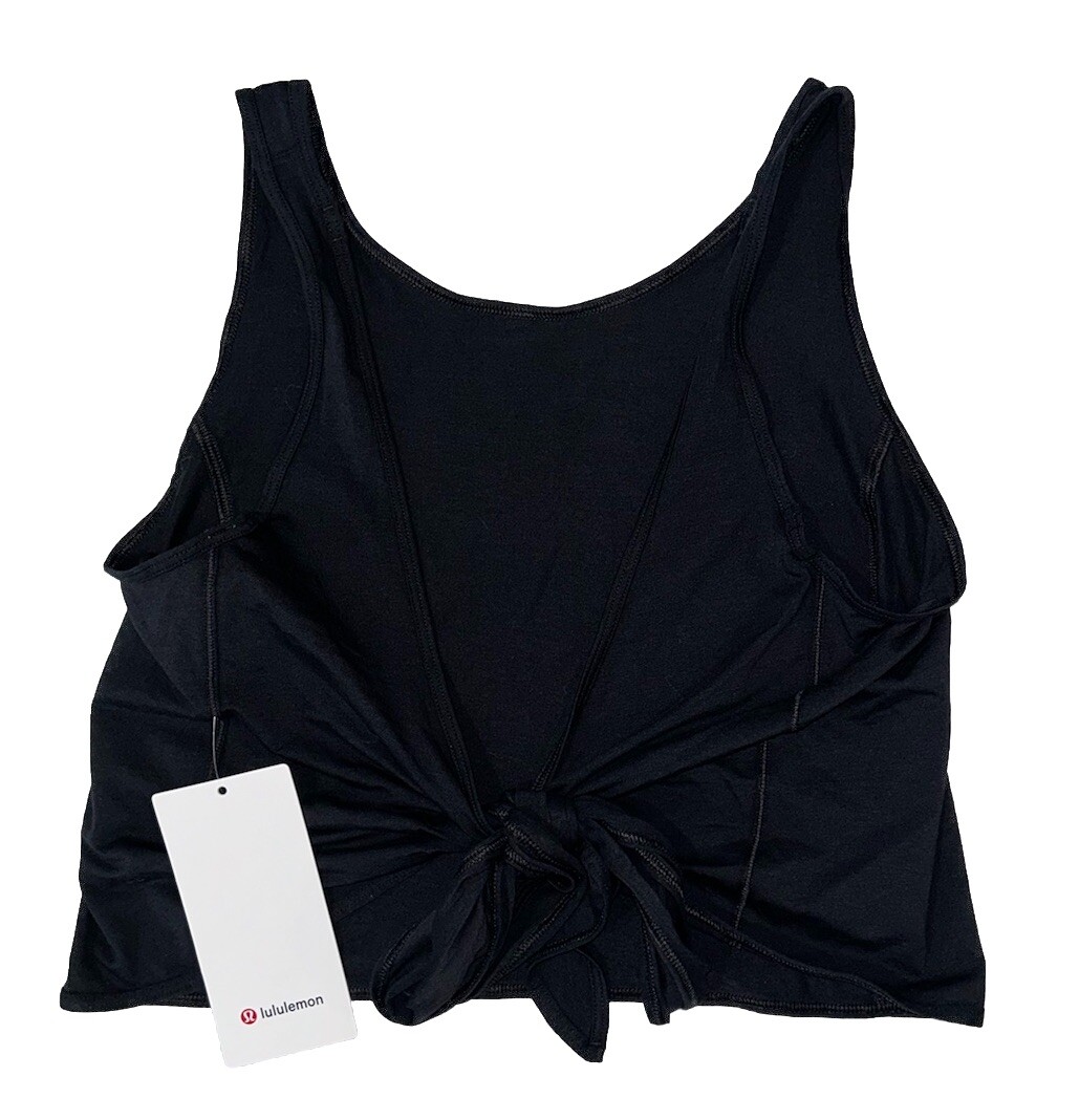 ALTRA NUOVO CON ETICHETTE?LULULEMON?TAGLIA 8?È UNA CRAVATTA TANK?NERO?REVERSIBILE E CRAVATTA IN ALTRI MODI?