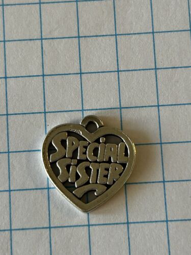 JAMES AVERY STERLING SILVER SPECIAL SISTER HEART CUTOUT CHARM - Picture 1 of 4