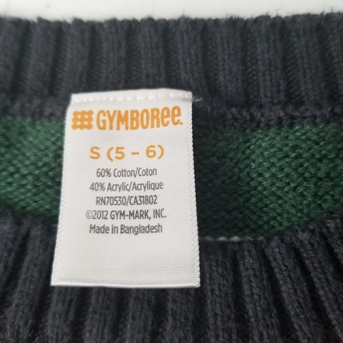 Gymboree Boys Knit Pullover Striped sweater Size S 5-6 Green Red White Blue - Picture 5 of 5