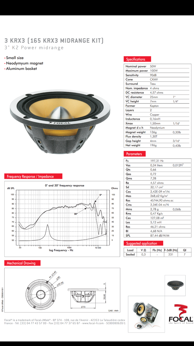 FOCAL(フォーカル) K2POWER (165KRX2)ツイーターTN53K Focal TN53K – AL & ED's Autosound
