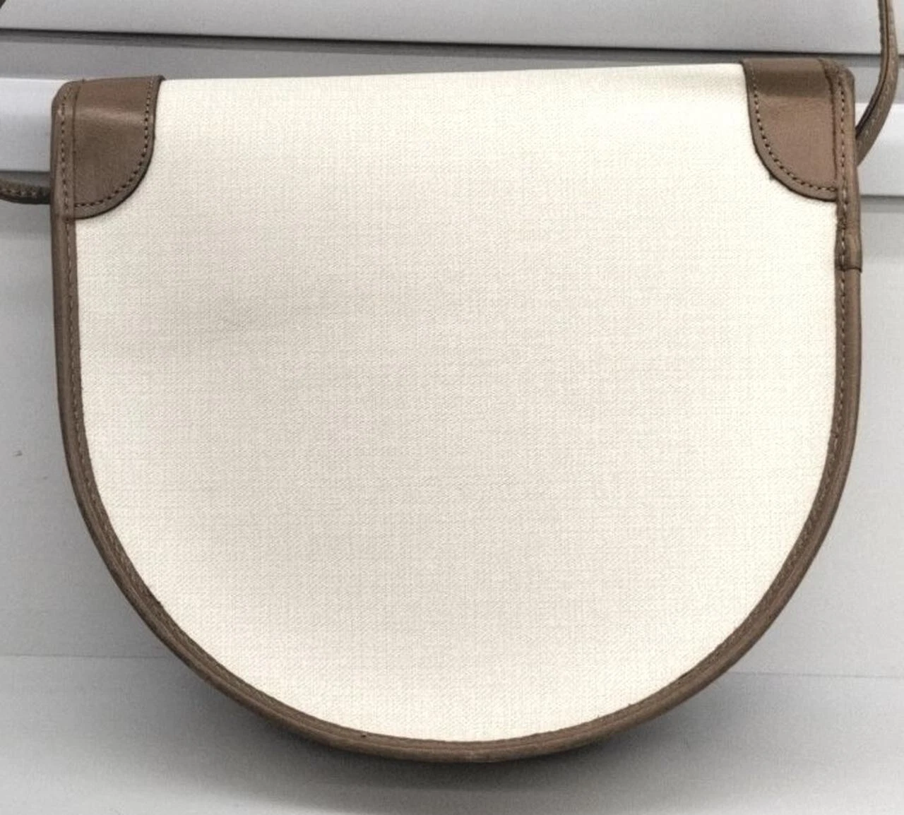 Sac bandoulière Christian Dior vintage ivoire beige cuir PVC occasion