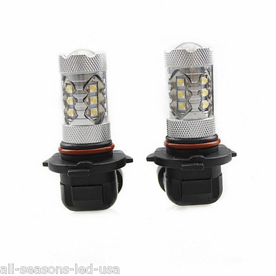 2Pcs Cree Auto LED Fog Light or DRL 80W 1900LM, 9005/HB3, Color Cool White 6000K