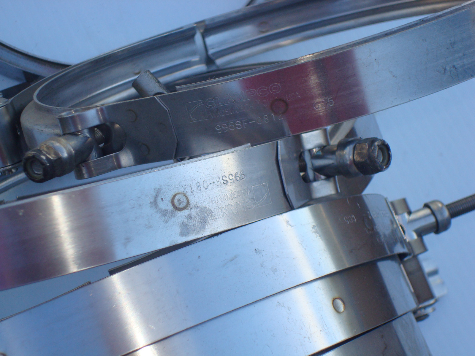 Clampco 995SF0812 full Vband clamps; single latch quick release