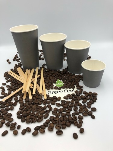200 x 8oz 12oz TABLEWARE Coffee PAPER CUPS GREY Cold Hot Drinks Disposable LIDS - Picture 19 of 22