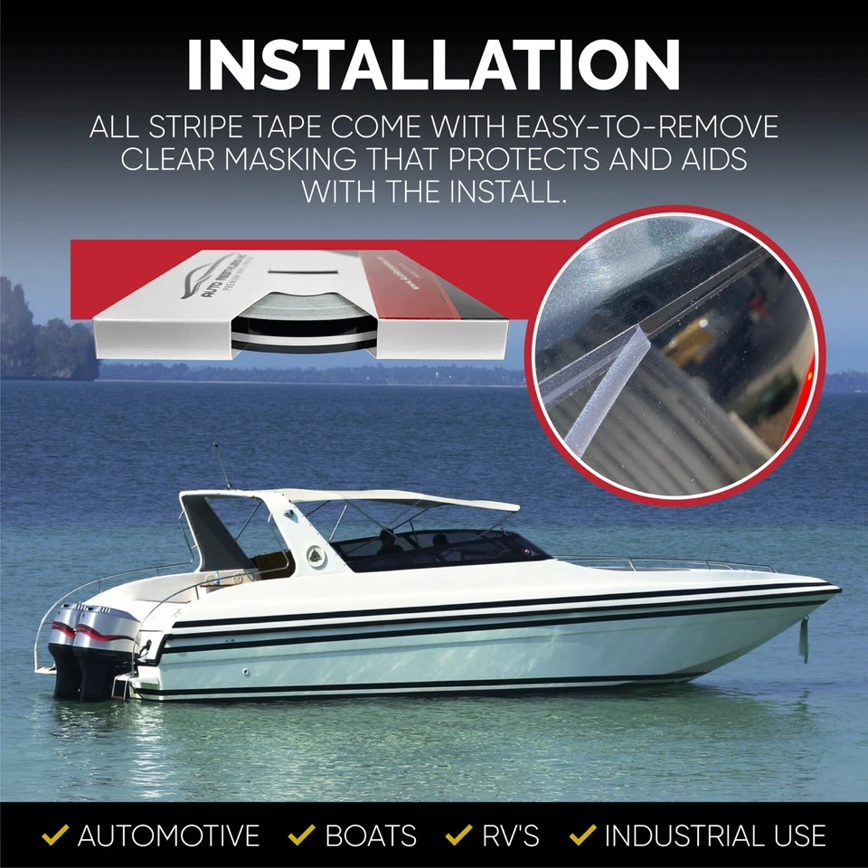 Cinta a rayas de vinilo automotriz 3M 8/16" - Barcos, marina e industrial Foto 3 de 4