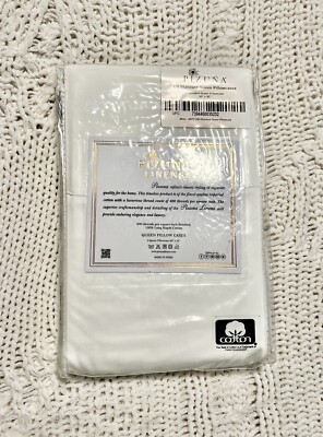 Pizuna 400 Thread Count Cotton Queen Pillowcases Pure White 100% Long Staple ...
