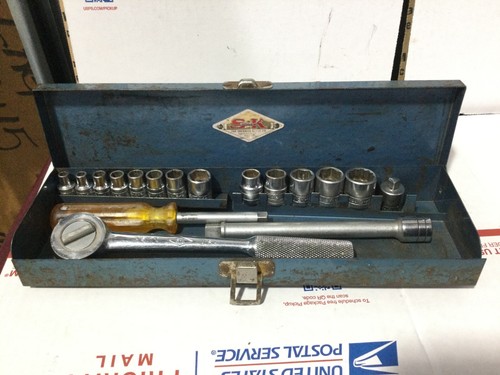 RARE Blue Box Sherman Klove SK Socket Set, Incomplete, Used, Good Condition
