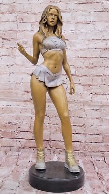 Super Girl Cold Painted Bronze Statue   Handmade Collector s Edition Figurine fo