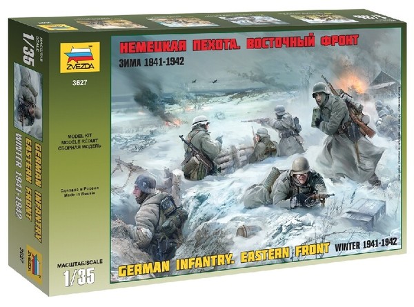 Deutsche Infanterie Winter 1941/42 1:35 Figur Plastik Modellbausatz Zvezda-image