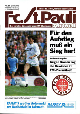II. BL 87/88 FC St. Pauli - Red-White Oberhausen, 24.05.1988, Hansi Bargfrede