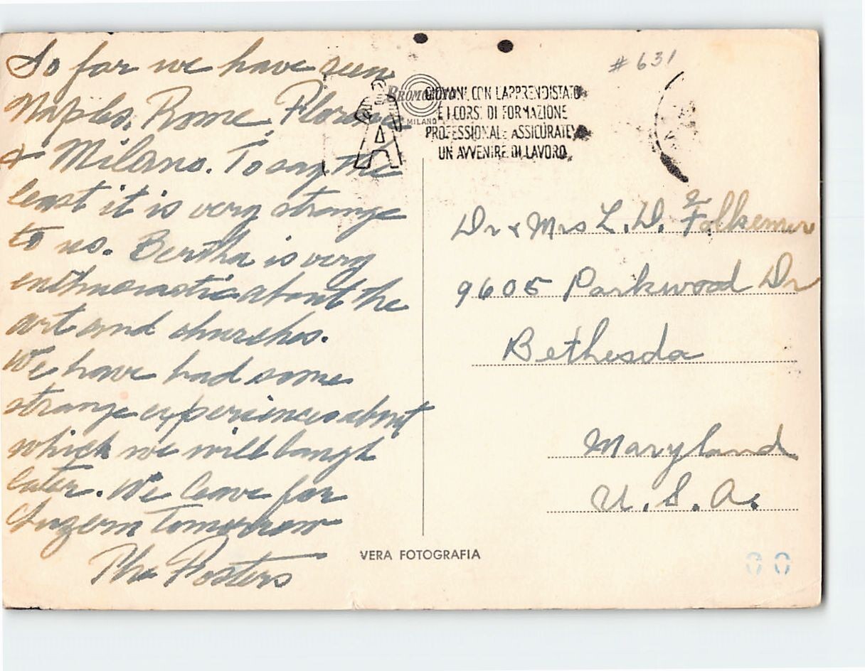 Postcard Arco della Pace Milan Italy