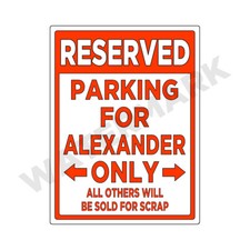 Parking Sign For Alexander Only Sign Or Decal Sticker Funny Jdm Car Truck Dd
