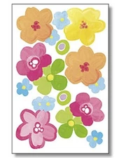 Lou Lou Flowers Hawaiian 20 Flower WALLIES SELF ADHESIVE CUTOUTS