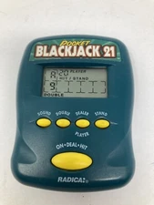 Radica Pocket Blackjack 21 Handheld Game 1997 Edition Tested Works