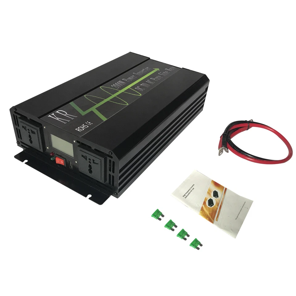 Pure Sine Wave Power Inverter 2000W 12V/24V/48V to 120V/220V for Car/Home Solar - Image 2 of 4