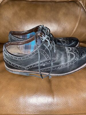 Clarks Garnet Limit Black Leather Brogue Wingtip Derby Oxford