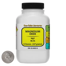 Magnesium Oxide [MgO] 98.5% USP Food Grade Powder 6 Oz in a Bottle USA