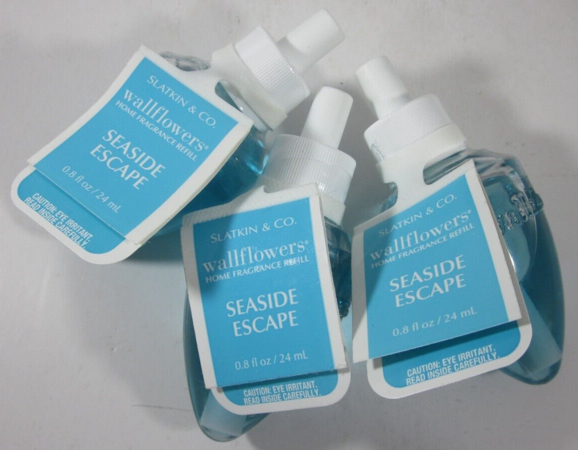 3 bulbs  Bath & Body Works Wallflower Refill Bulb Slatkin  Seaside Escape