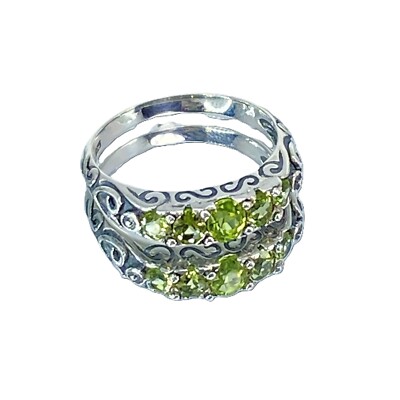 Natürlicher Peridot Ring Sterlingsilber filigran (Sonderanfertigung) * #D19 US-Verkäufer