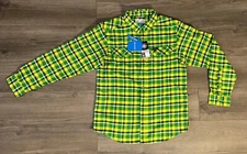 Columbia Oregon Ducks Tartan Plaid Long Sleeve Button Up Shirt Mens M Medium NWT