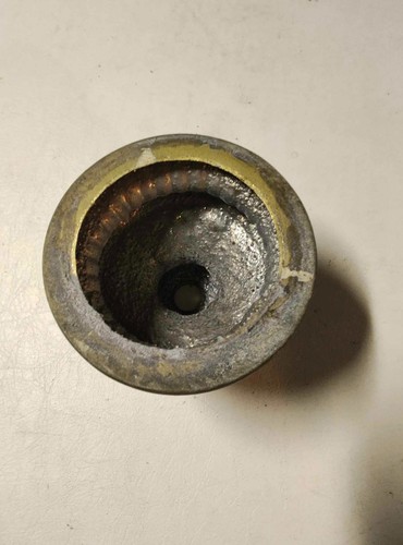 Vtg GIM 3 1/4" T - Ornate Lamp Cast Metal Brass Finish Break Riser - Upcycle - Picture 3 of 5