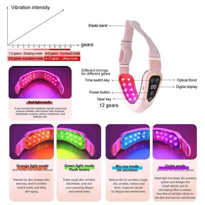 Gesicht Massager LED Photon Therapie Gesichts Abnehmen (Grün)