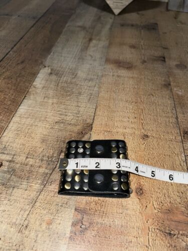 Dazzle Crystal Rhinestone Metal Studs Style Leather Wrap Fashion Bracelet - Picture 3 of 9