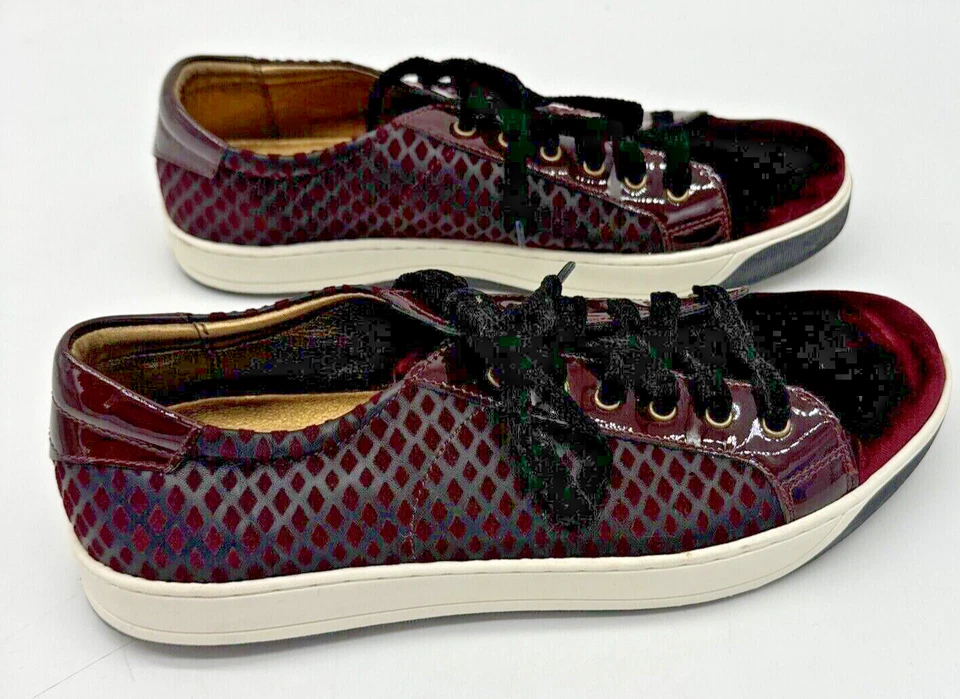 Мужские бархатные и лакированные кожаные кроссовки Johnston & Murphy размер 8,5 бордовые - Изображение 4 из 4