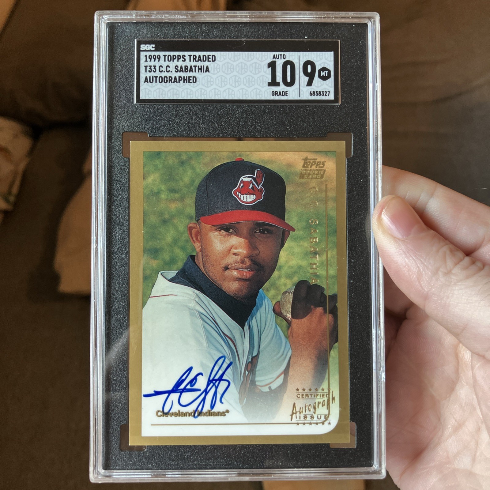 1999 Topps Traded c.C. Sabathia RC AUTO #T33 Sgc 9 MINT 10 auto