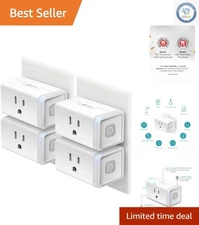 Effortless Home Automation: Alexa-Compatible Wi-Fi Outlet 4-Pack, Remote Control
