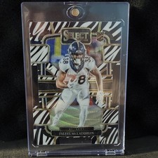 2023 Panini Select Rookie Jaleel McLaughlin #32 Zebra Prizm Die-Cut Broncos