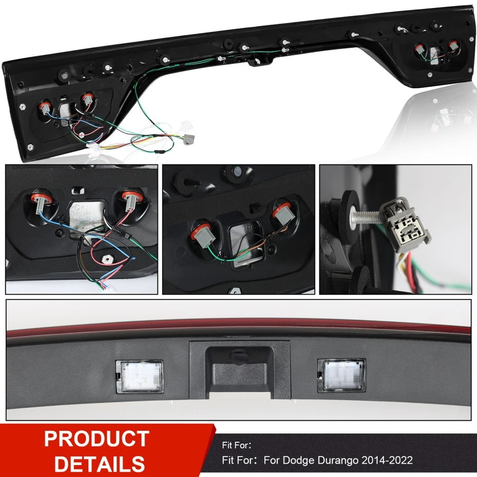 For 2014-22 Dodge Durango LED Tail Light Lamp Liftgate Hole 68453659AA W/Camera Foto 4 de 4