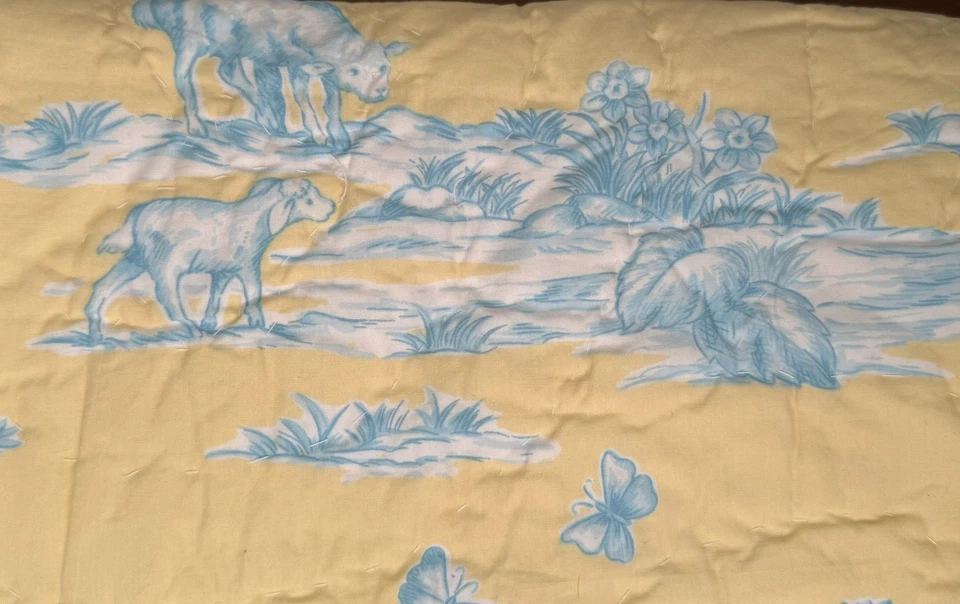 Manta edredón vintage Pottery Barn niños bosque baño animales de granja bebé niño pequeño Foto 4 de 4