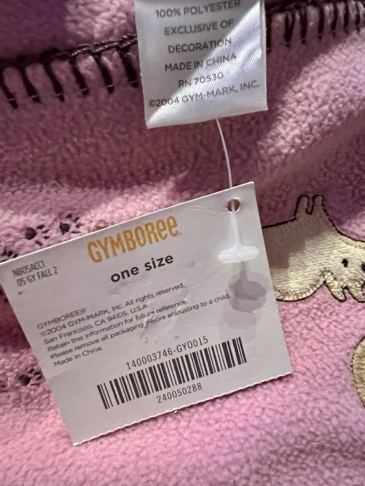 全新带标签 Gymboree 2005 Trail 混合粉色抓绒毯松鼠复古全新带标签 — 第 3/3 张图片