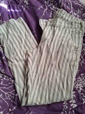 O'neill Vintage Pants Cotton Size 7 Grey And White Striped