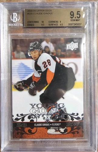 2008-09 UD CLAUDE GIROUX BGS 9.5  YOUNG GUNS RC ROOKIE UPPER DECK HOT #235 W /10