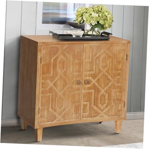 Eyre Wooden Storage Accent Cabinet with 2-Door, Living Room Cupboard with