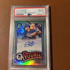 2024 Bowman Chrome Rookie Of The Year Favorites Evan Carter Auto /150 PSA 10 RC
