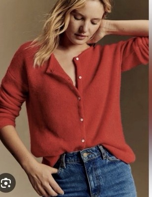 Sezane red gaspard cardigan size XS