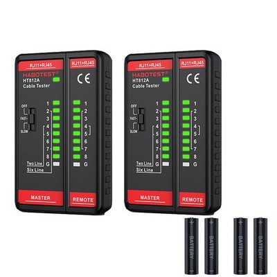 2x HABOTEST HT812A Network Cable Tester RJ45 LAN RJ11 RJ45 with Battery