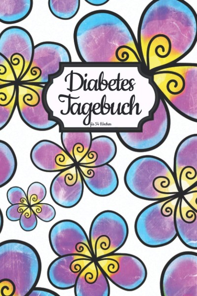 Diabetes Tagebuch Mit Blumenmotiv Cover FüR 54 Wochen Din-image