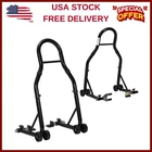 2PCS 900Lbs Capacity Heavy Duty Motorcycle Stand Lift Front & Rear Combo Stands