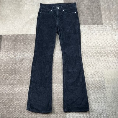Levis Bootcut Corduroy Pants Womens 27X30 Black Stretch Boho Mid Rise Cowgirl