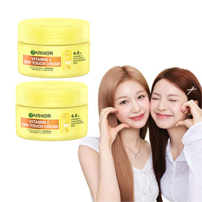 2x Garnier Vitamin C Dry Touch Mochi Cream Brightening Oil-Free Moisturizer 50ml