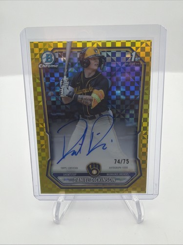 Daniel Dickinson [Yellow X-Fractor] #CPA-DD 2026 Bowman Chrome Prospect Autograph card