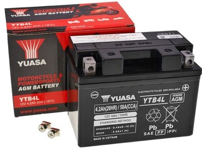 Batterie YUASA YB4L-B AGM 12 V 4 Ah geschlossen Roller Quad Moped Motorrad Mofa