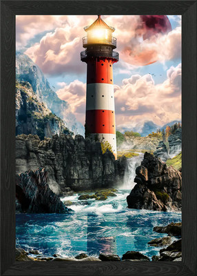 Coastal Lighthouse Framed Wall Art Poster Canvas Print Picture