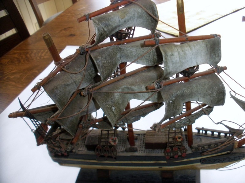 Vintage Model Sailing Ship - "THE RED JACKET'
